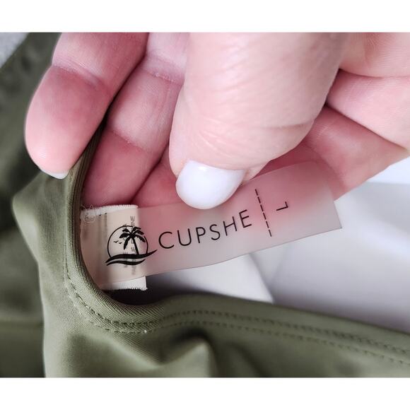 Cupshe Large Green One Piece Lace Bathing Suit Swim Hobo Hippy Crochet - Picture 5 of 9